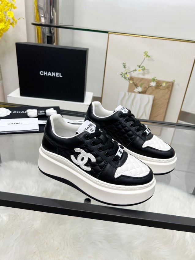 シャネル ブランド コピー 厚底スニーカー キルティング切替デザイン 実店舗運営_4