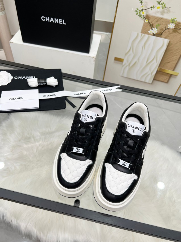 シャネル ブランド コピー 厚底スニーカー キルティング切替デザイン 実店舗運営_6