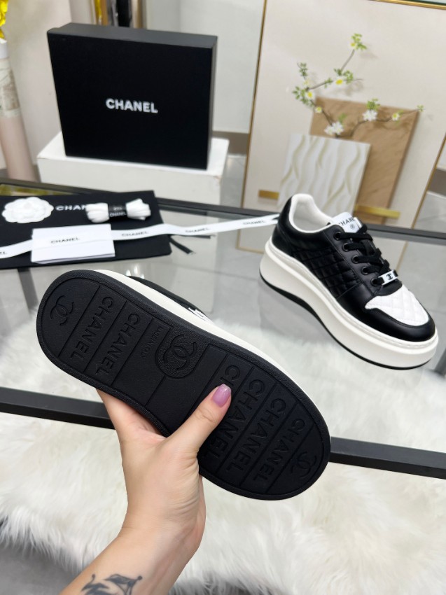 シャネル ブランド コピー 厚底スニーカー キルティング切替デザイン 実店舗運営_5