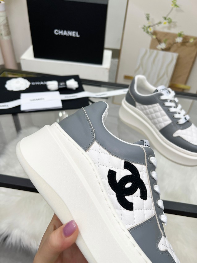 シャネル n級 厚底スニーカー キルティング切替デザイン 高品質_2