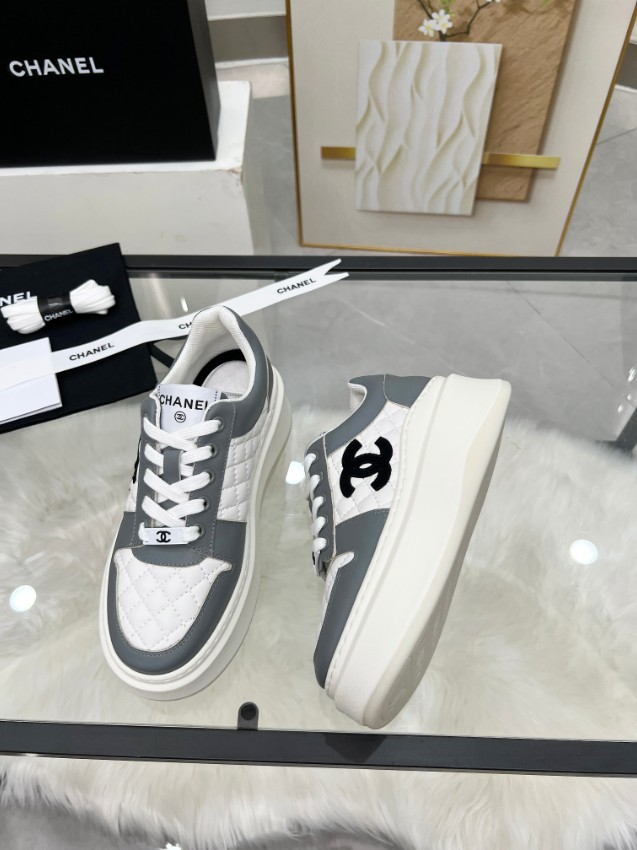 シャネル n級 厚底スニーカー キルティング切替デザイン 高品質_5