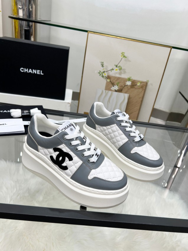 シャネル n級 厚底スニーカー キルティング切替デザイン 高品質_6