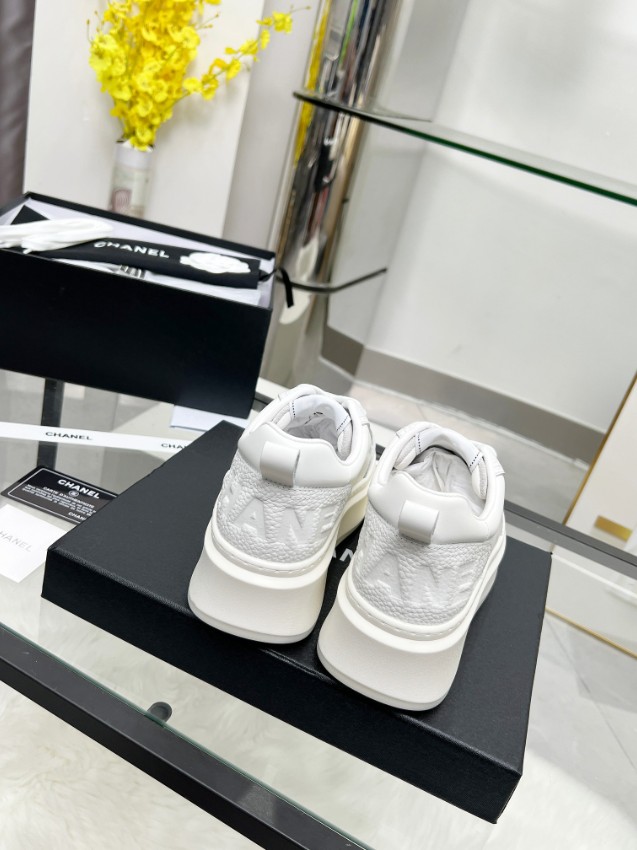 シャネル ハイブランド 厚底スニーカー レザーデザイン 本革使用_7
