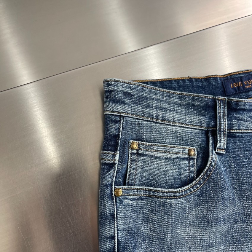 ルイヴィトン スーパーコピー ストレートデニムパンツ ヴィンテージ加工 高品質 通気 定番_2