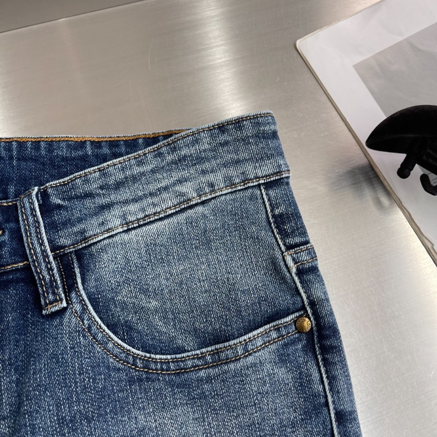 ルイヴィトン スーパーコピー ストレートデニムパンツ ヴィンテージ加工 高品質 通気 定番_6