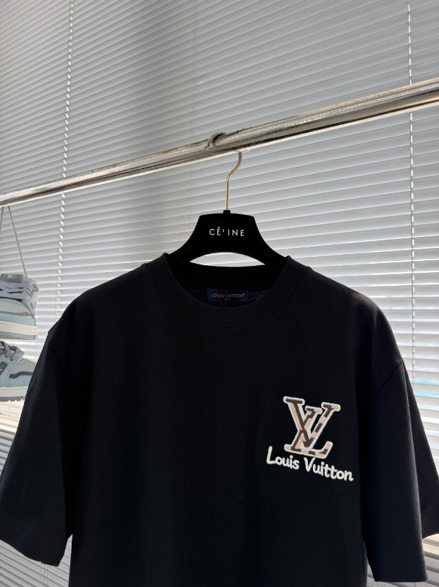 ルイヴィトン ハイブランド ロゴ刺繍半袖Tシャツ 肌触り良好 ブランド代用_5