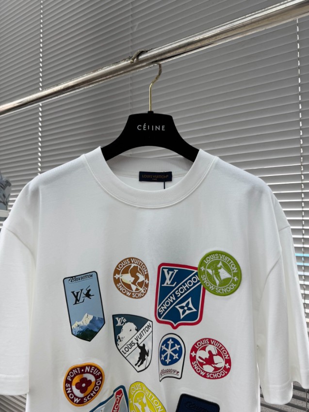 ルイヴィトン スーパーコピー ワッペンプリント半袖Tシャツ 夏服 精密ディテール_8