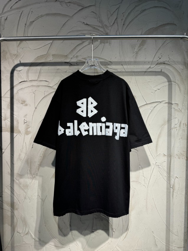 バレンシアガ 格安 ロゴプリントオーバーサイズ半袖Tシャツ 高品質 安心サイト_1