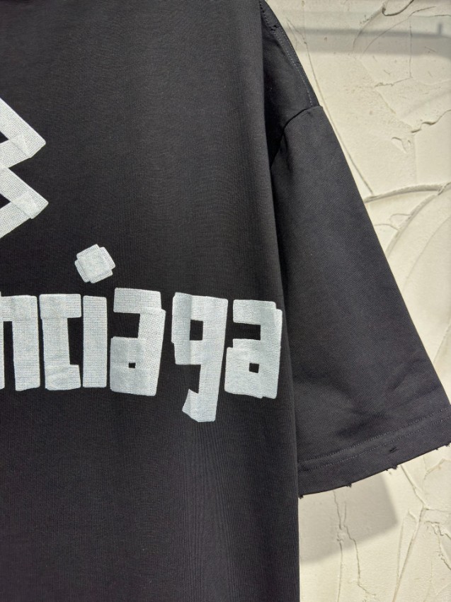 バレンシアガ 格安 ロゴプリントオーバーサイズ半袖Tシャツ 高品質 安心サイト_5