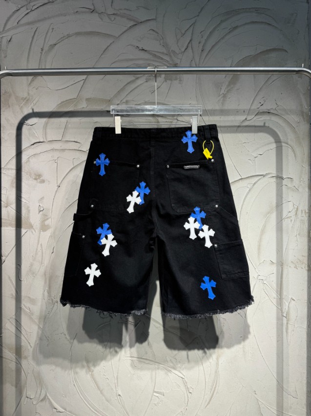 クロムハーツ スーパーコピー デニムハーフパンツ クロスパッチ装飾 ストリート仕様 定番_2