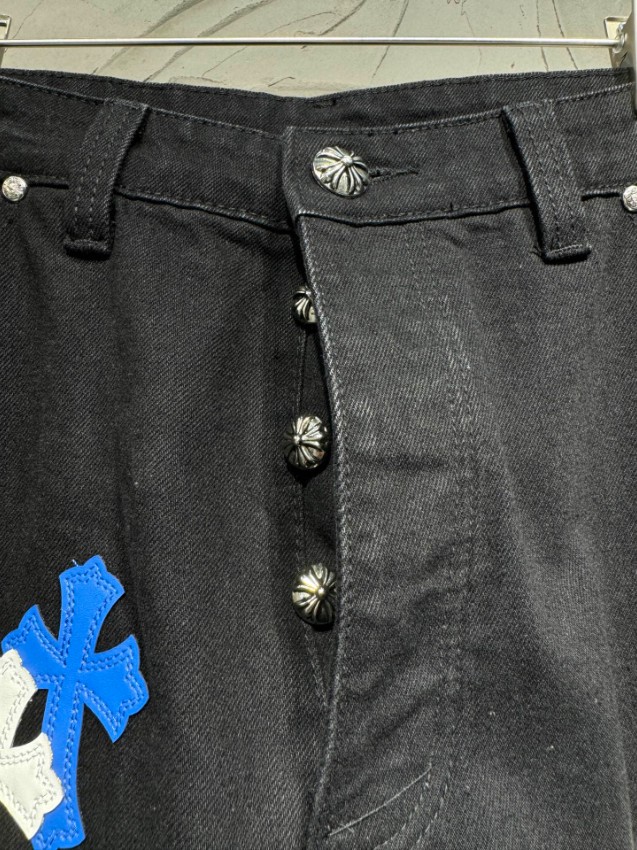 クロムハーツ スーパーコピー デニムハーフパンツ クロスパッチ装飾 ストリート仕様 定番_7