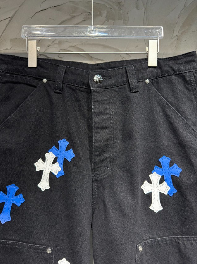 クロムハーツ スーパーコピー デニムハーフパンツ クロスパッチ装飾 ストリート仕様 定番_10