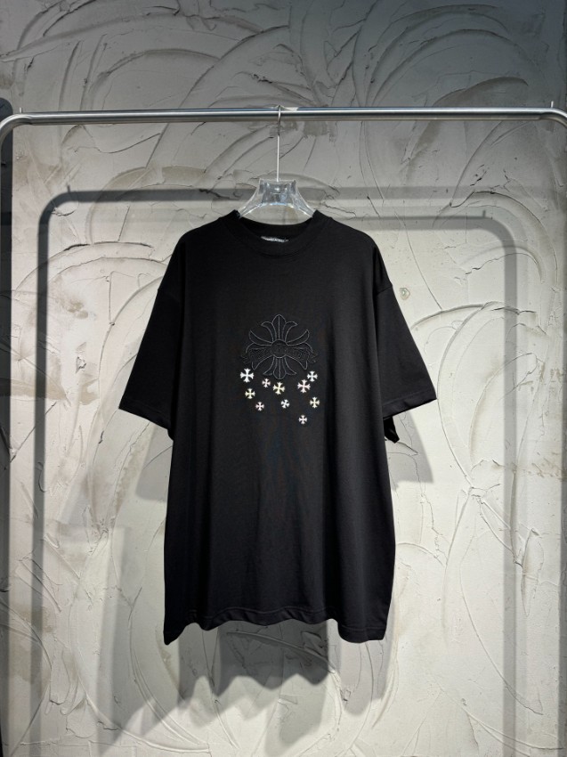 クロムハーツ ブランド コピー 半袖Tシャツ クロスロゴ刺繍 ストリート系 快適な着心地_2