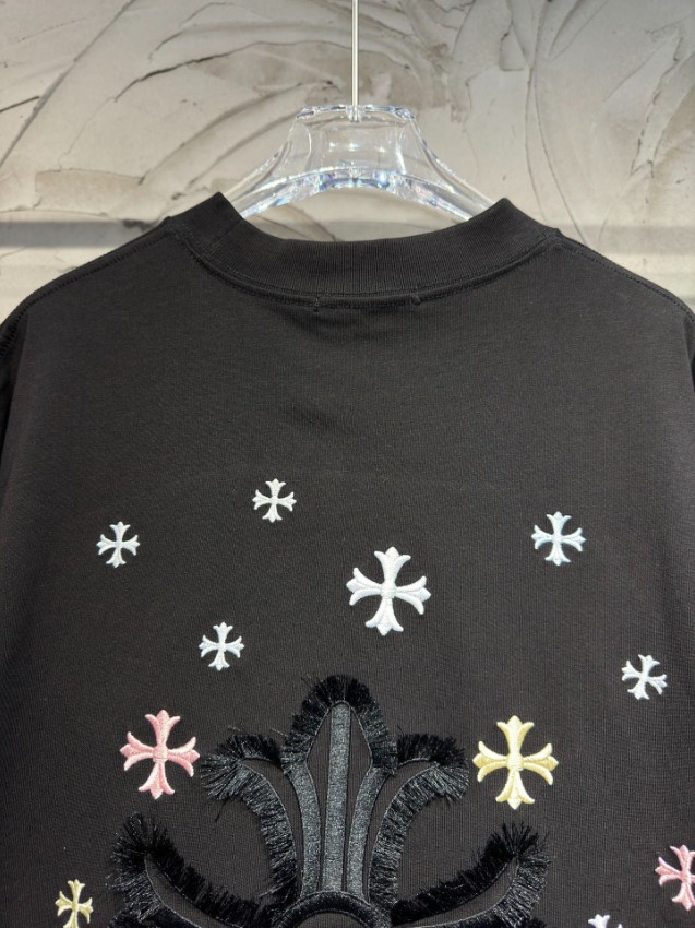 クロムハーツ ブランド コピー 半袖Tシャツ クロスロゴ刺繍 ストリート系 快適な着心地_4