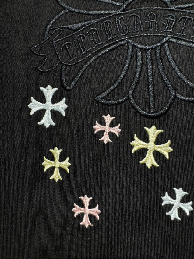 クロムハーツ ブランド コピー 半袖Tシャツ クロスロゴ刺繍 ストリート系 快適な着心地_7