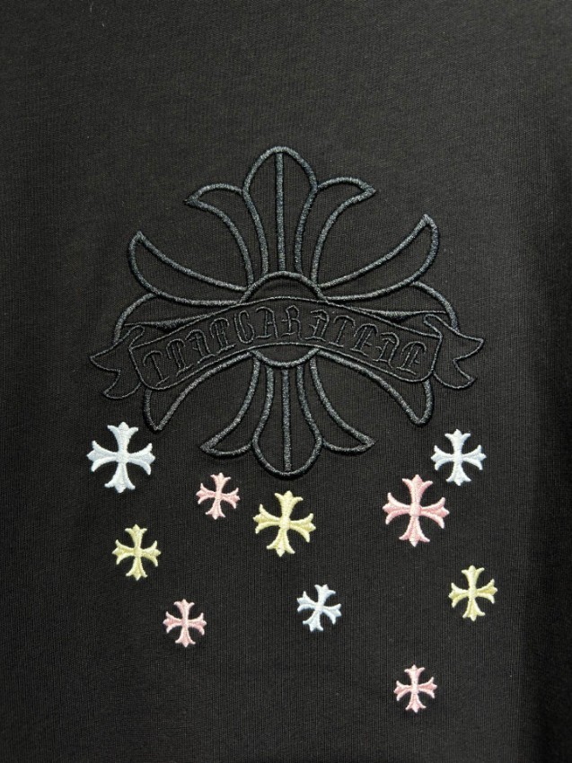 クロムハーツ ブランド コピー 半袖Tシャツ クロスロゴ刺繍 ストリート系 快適な着心地_9