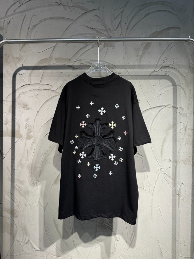 クロムハーツ ブランド コピー 半袖Tシャツ クロスロゴ刺繍 ストリート系 快適な着心地_12