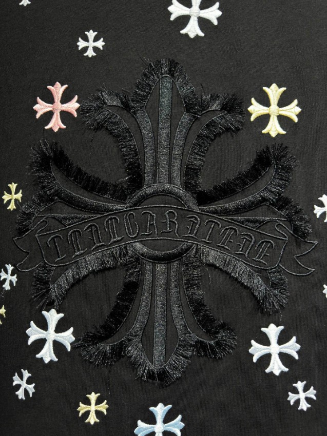 クロムハーツ ブランド コピー 半袖Tシャツ クロスロゴ刺繍 ストリート系 快適な着心地_10
