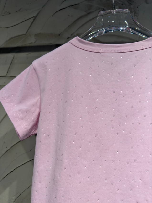 アレキサンダーワン 本物級コピー ロゴ半袖Tシャツ ラインストーン装飾 夏服 高再現度_5