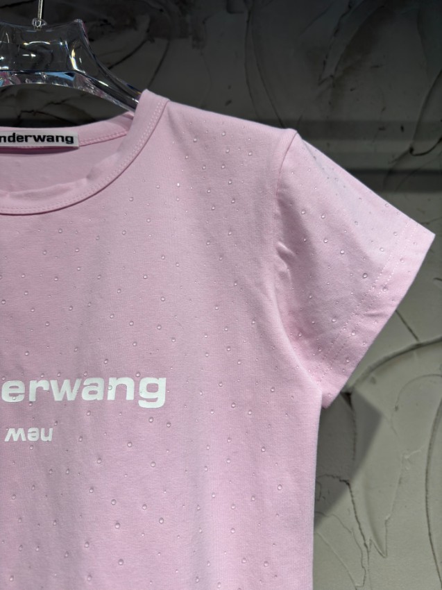 アレキサンダーワン 本物級コピー ロゴ半袖Tシャツ ラインストーン装飾 夏服 高再現度_9
