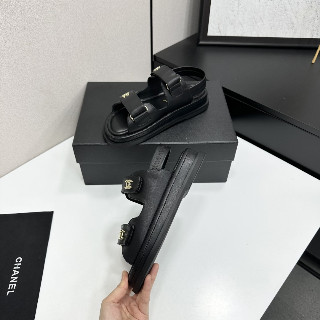 シャネル ブランド コピー スポーツサンダル ブラック仕様 高級レベル仕様_2