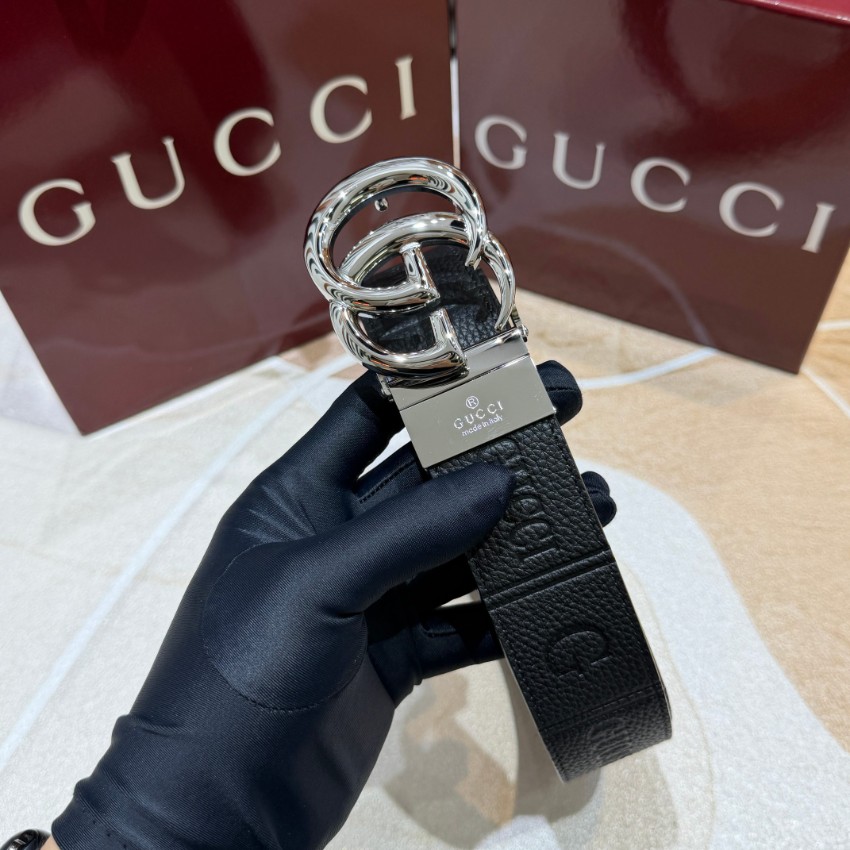 グッチ 本物級コピー GGバックルレザーベルト シルバー金具仕様 高評価_1