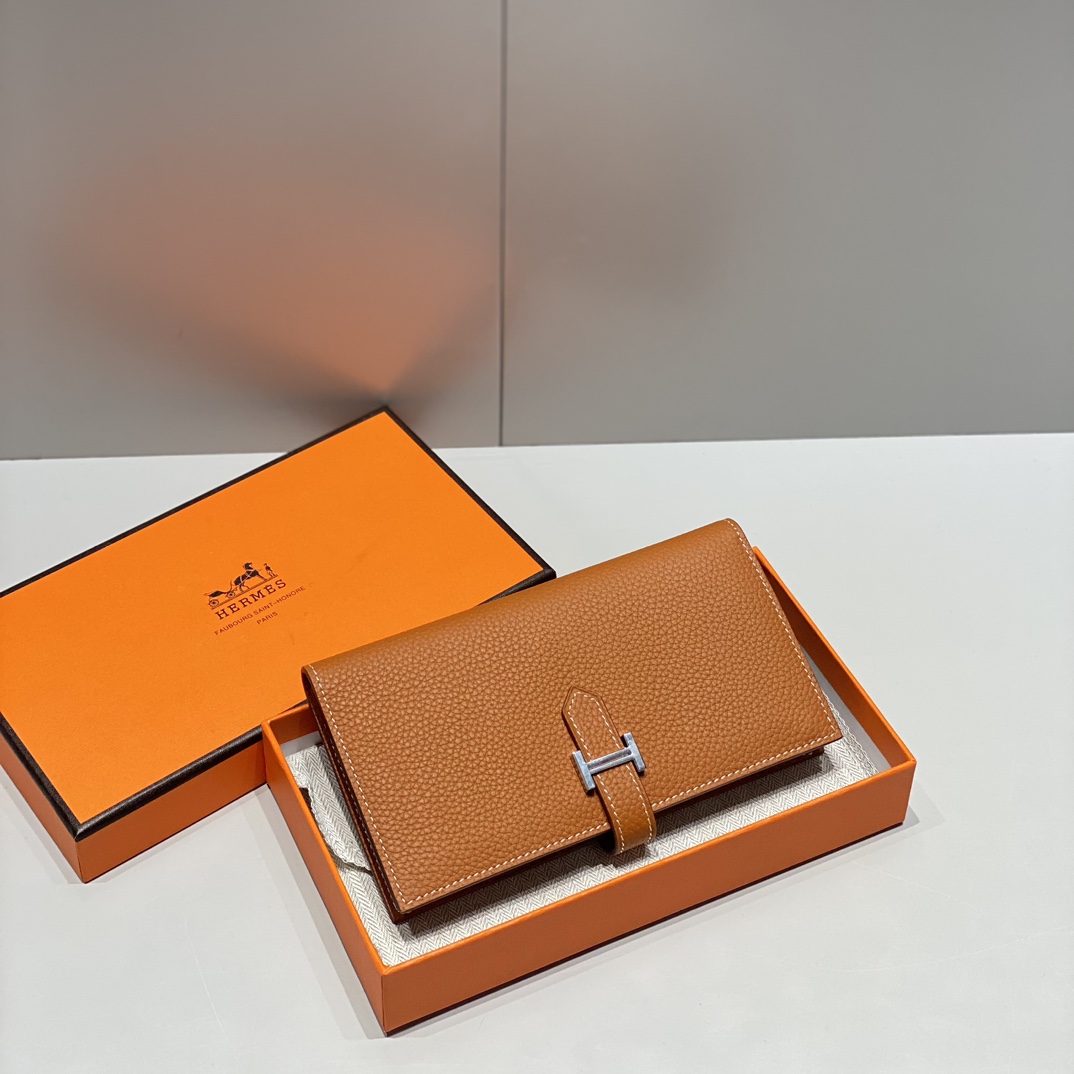 エルメス スーパーコピー ベアン長財布 シルバーH金具 レザー仕様 高級感仕上げ_1
