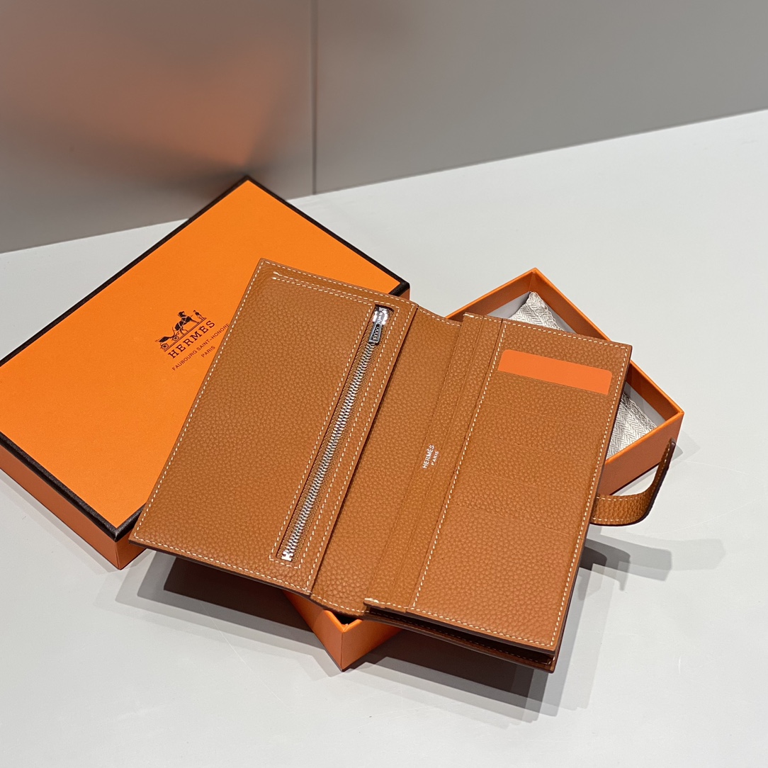 エルメス スーパーコピー ベアン長財布 シルバーH金具 レザー仕様 高級感仕上げ_3