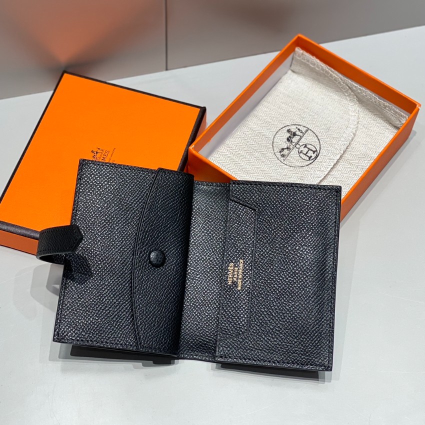 エルメス n級 ベアンコンパクトウォレット ブラックレザー ゴールドH金具 丁寧な縫製_2