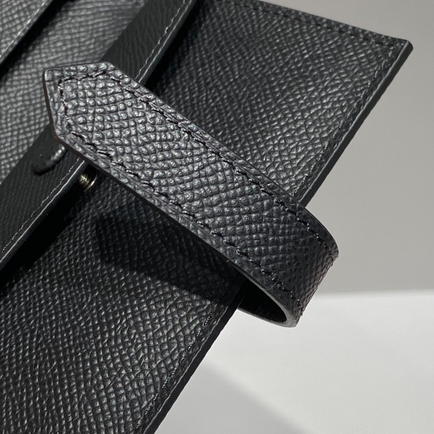 エルメス n級 ベアンコンパクトウォレット ブラックレザー ゴールドH金具 丁寧な縫製_5