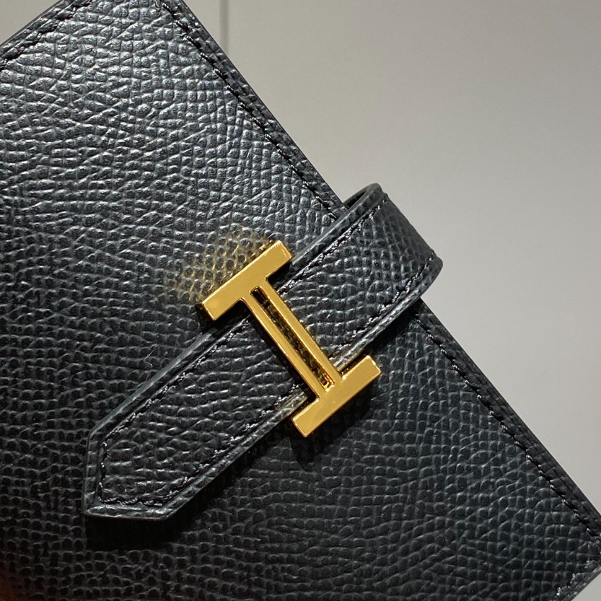 エルメス n級 ベアンコンパクトウォレット ブラックレザー ゴールドH金具 丁寧な縫製_6