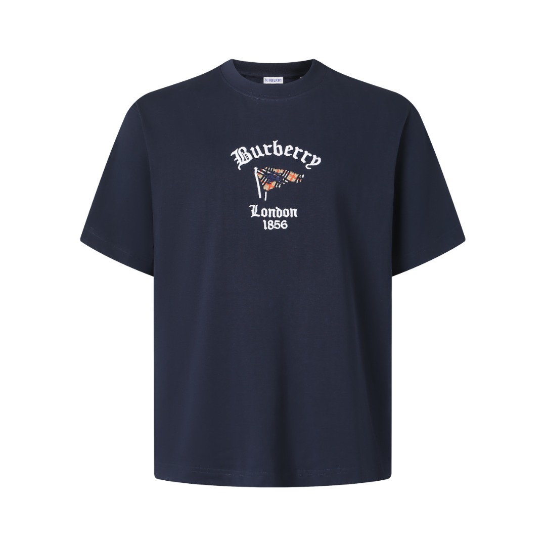バーバリー ブランド コピー ロゴ刺繍半袖Tシャツ シンプルデザイン 新作_1