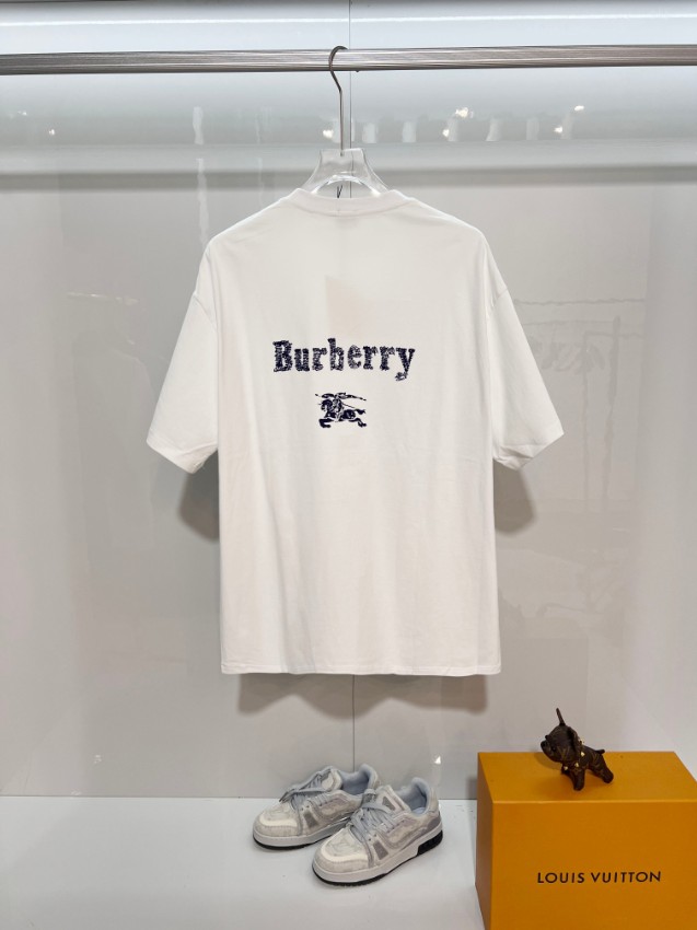 バーバリー ブランド コピー ロゴ刺繍半袖Tシャツ シンプルデザイン 高品質_2