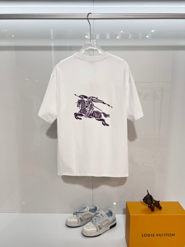 バーバリー ハイブランド ロゴ半袖Tシャツ シンプルスタイル 高評価_4