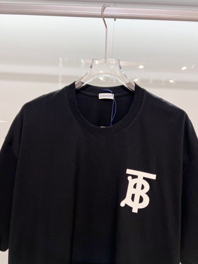 バーバリー スーパーコピー TBロゴ半袖Tシャツ モノトーン仕様 安心サイト_1