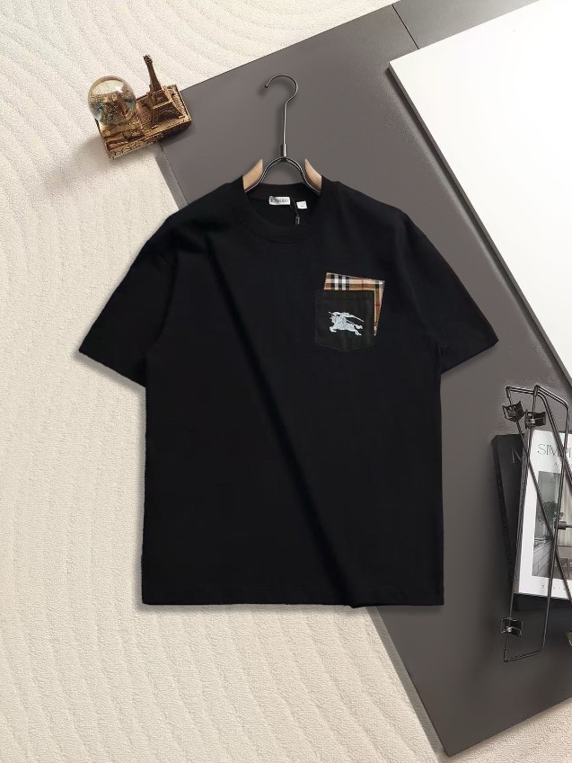 バーバリー ブランド コピー チェックポケット半袖Tシャツ モダン仕様 上質感_1