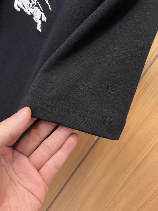 バーバリー ハイブランド ロゴ刺繍半袖Tシャツ モダン仕様 高再現度_5