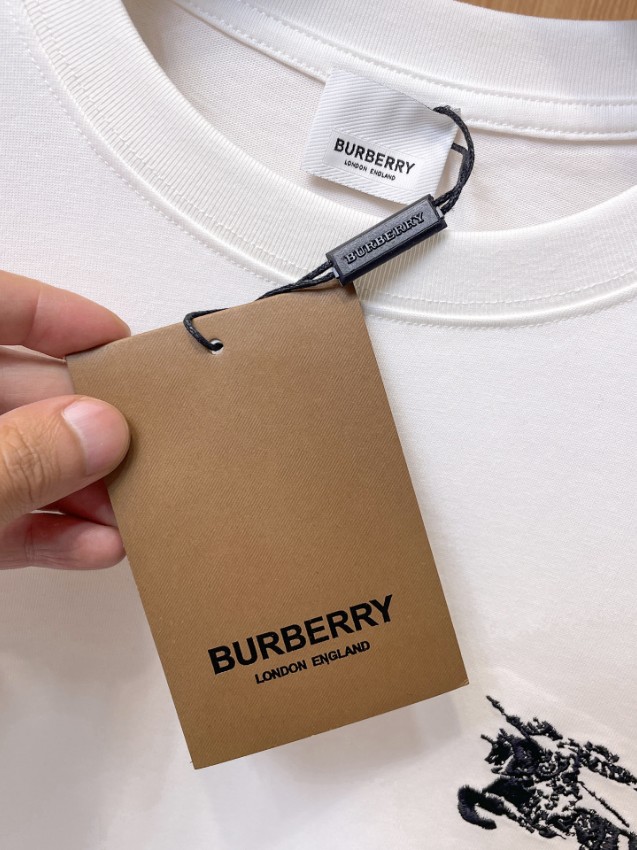 バーバリー 格安 ロゴ刺繍半袖Tシャツ ミニマル仕様 丁寧な縫製_6