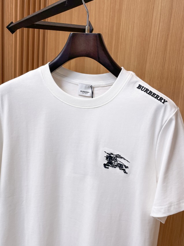 バーバリー 格安 ロゴ刺繍半袖Tシャツ ミニマル仕様 丁寧な縫製_4
