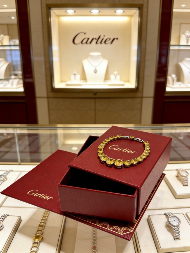 カルティエ スーパーコピー テニスブレスレット シトリン装飾 ブランド代用_4