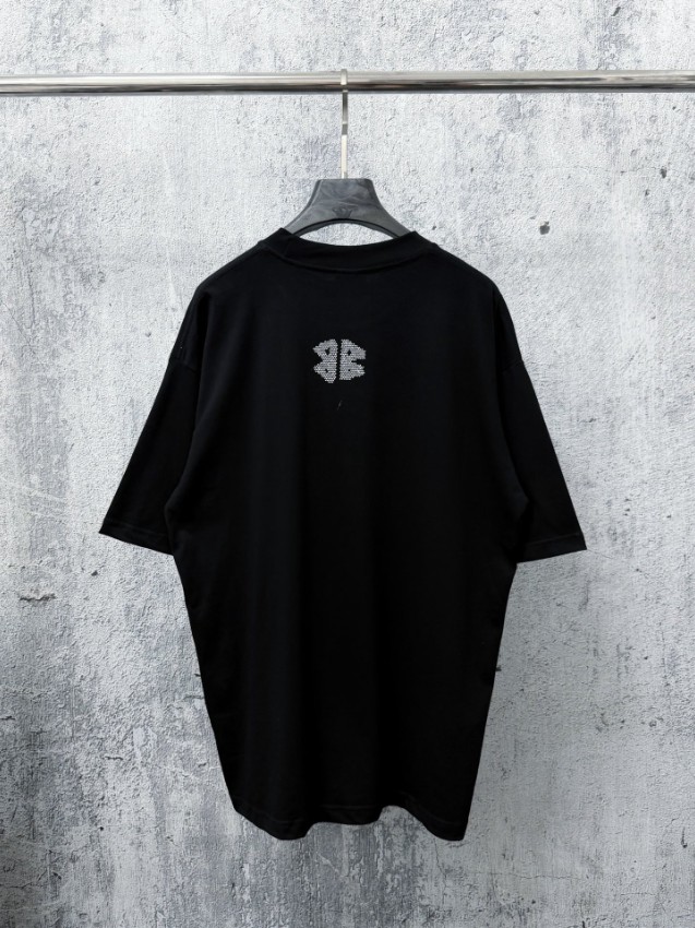 バレンシアガ 本物級コピー ロゴTシャツ 半袖カットソー ブラックカラー 刺繍デザイン 高評価_8