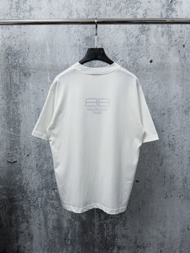 バレンシアガ ブランド コピー BBロゴTシャツ 半袖カットソー ホワイトカラー バックデザイン 口コミ多数_3