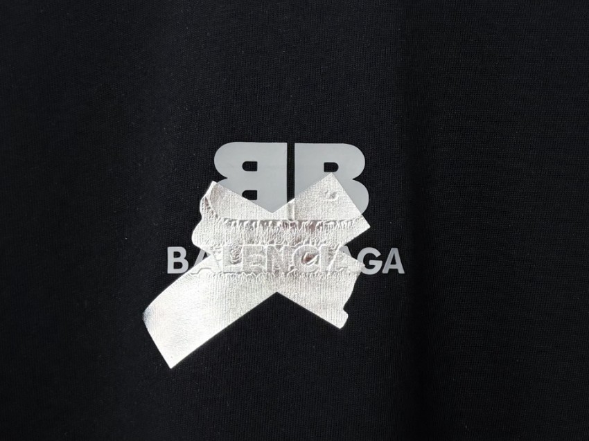 バレンシアガ 格安 BBロゴTシャツ 半袖カットソー フロントプリント モノトーンデザイン 上質感_3