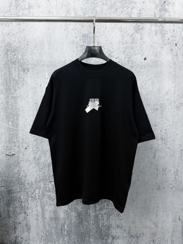 バレンシアガ 格安 BBロゴTシャツ 半袖カットソー フロントプリント モノトーンデザイン 上質感_7