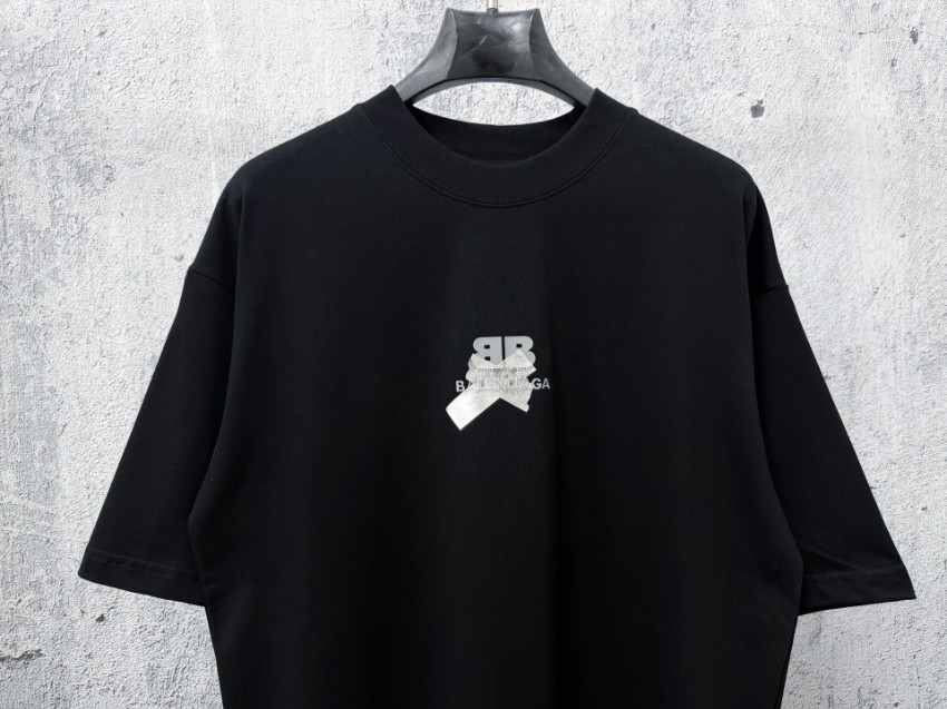 バレンシアガ 格安 BBロゴTシャツ 半袖カットソー フロントプリント モノトーンデザイン 上質感_8
