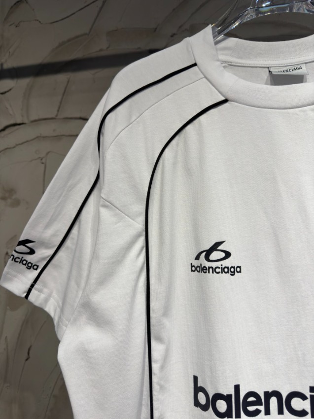 バレンシアガ 格安 ロゴプリントTシャツ スポーツラインデザイン 通気_4