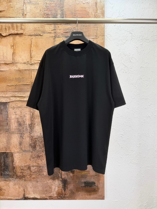 バレンシアガ ブランド コピー ロゴ刺繍半袖Tシャツ クルーネック シンプルデザイン 満足度高い_3