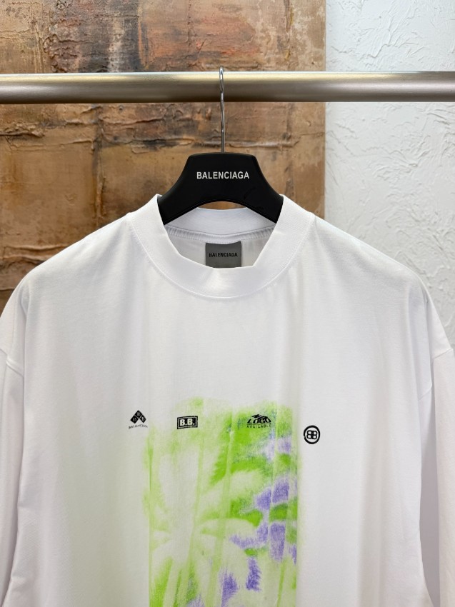 バレンシアガ n級 グラフィックプリント半袖Tシャツ クルーネック アートデザイン 安心サイト_1