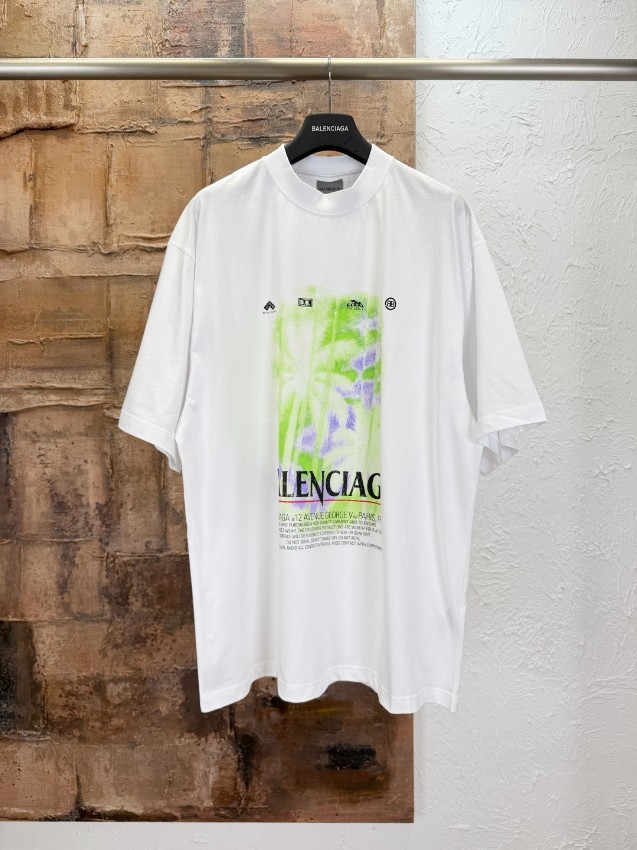 バレンシアガ n級 グラフィックプリント半袖Tシャツ クルーネック アートデザイン 安心サイト_3