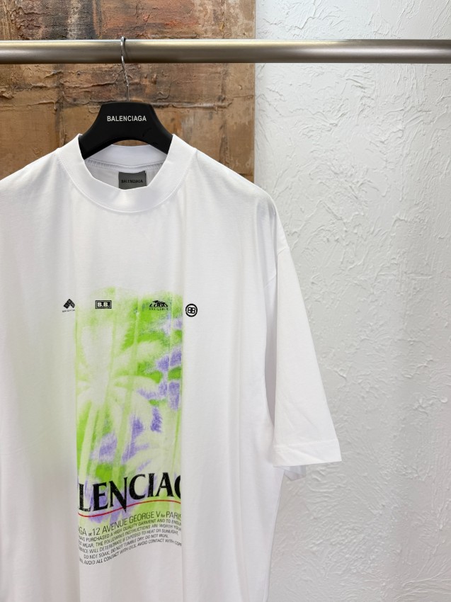 バレンシアガ n級 グラフィックプリント半袖Tシャツ クルーネック アートデザイン 安心サイト_4